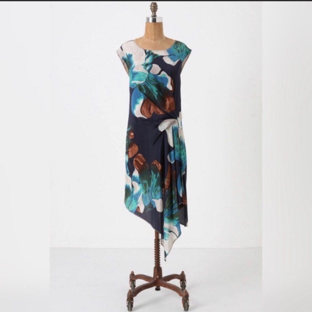 coquille silk floral dress